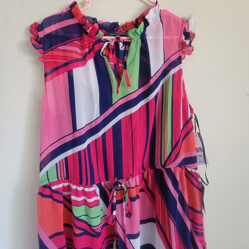 NWT Julia Jordan Vibrant Multicolor Midi Dress Size 16 - Picture 5 of 16